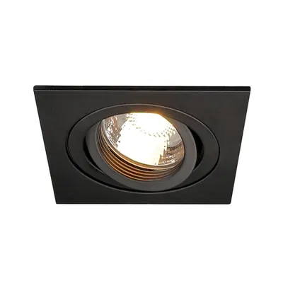 Spot incastrat, NEW TRIA 78 Ceiling lights GU10, black single-headed, QPAR51, square, black, max. 50W, incl. clip springs