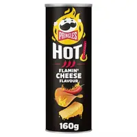 Chipsuri de cartofi Pringles Hot flamin cheese cu gust de branza si ardei iute, 160 g Engros