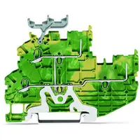 2-conductor/2-pin, double-deck carrier terminal block; 2-conductor/2-pin ground terminal block; PE; internal commoning; for DIN-rail 35 x 15 and 35 x 7.5; Push-in CAGE CLAMP®; 1,00 mm²; green-yellow