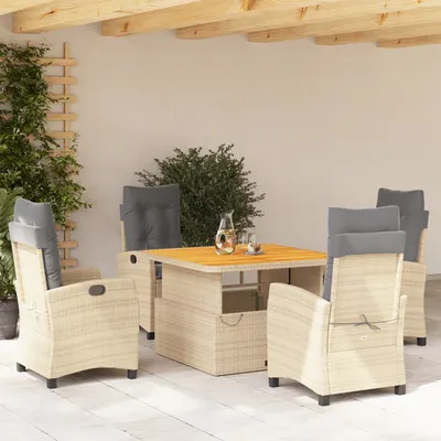 Gossi set mobilier de gradina cu perne, 5 piese, bej, poliratan