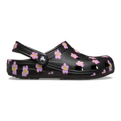 Saboti Crocs Classic Flower Clog K Negru - Black