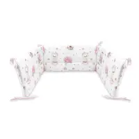 Aparatoare pentru patut, MimiNu, Din bumbac certificat Oeko Tex Standard 100, 180x30 cm, Cu panglici, Design, Pink Ballerina