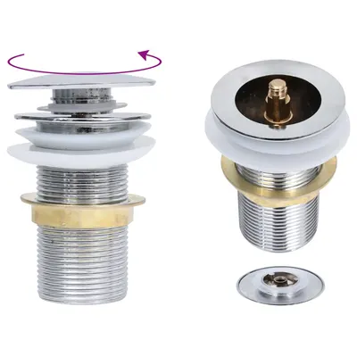 vidaXL Ventil scurgere push fără preaplin, crom, 6,4x6,4x9,1 cm
