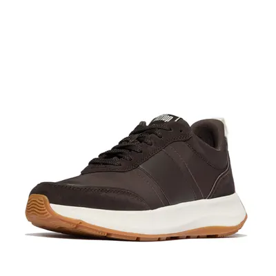 FITFLOP FitFlop F-Mode Flow Sneaker - Nylon & Suede Mix CHOCOLADEBRUIN 36