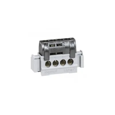 IP2X terminal block - phase (negru) - 4 x 1.5 to 16² - L. 47 mm