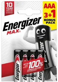 Baterii alcaline Energizer – Max, AAA, 4 buc.