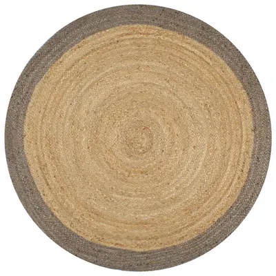 vidaXL Covor manual cu margine gri, 150 cm, iută