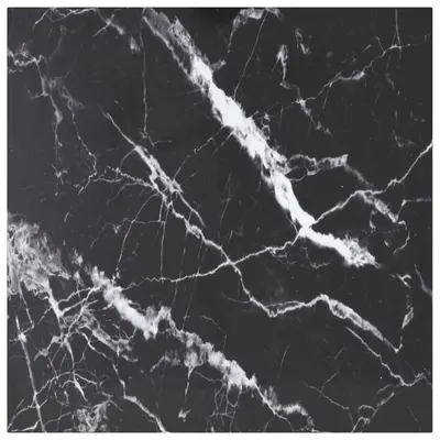 vidaXL Blat masă negru 70x70 cm 6 mm sticlă securizată design marmură