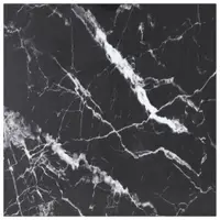vidaXL Blat masă negru 70x70 cm 6 mm sticlă securizată design marmură