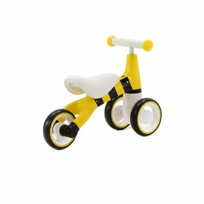 Tricicleta pentru copii, Adamex Animals, fara pedale, cu 3 roti, sistem de blocare a rotirii ghidonului, testata EN71, pentru interior exterior, sezut moale, +12 luni, Bee
