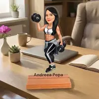 Caricatura pentru Antrenoare de Fitness- Statueta Personalizata tip Trofeu