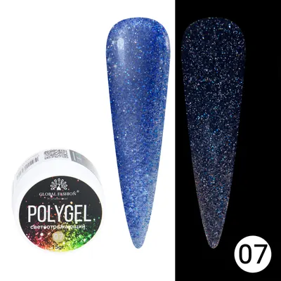 Polygel cu sclipici pentru constructie unghii, Disco Polygel, reflectorizant, 15 g, 07 Engros