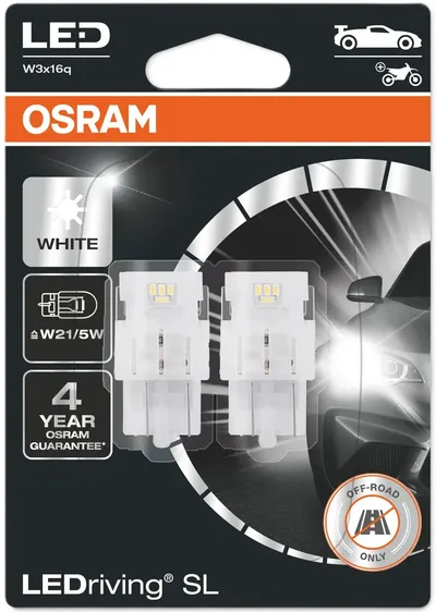 Becuri auto LED Osram - LEDriving SL, W21/5W, 1.7W, 2 bucăți, albe