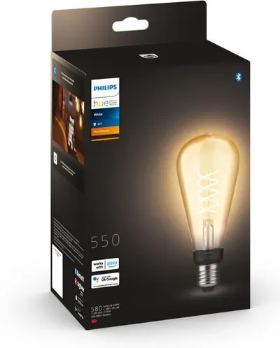Bec inteligent Philips - Hue Filament, 7W, E27, ST72, dimmer