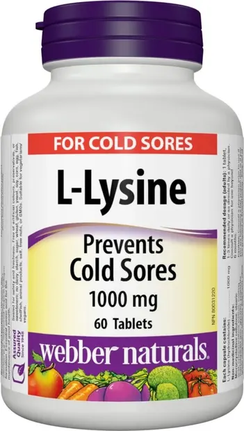 L-Lysine, 1000 mg, 60 tablete, Webber Naturals