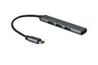 HUB USB type C la 3 x USB-A + 1 x USB-A 3.2 Gri 0.12m, S3017