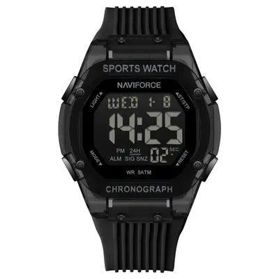 Ceas Bărbați Naviforce 7113 Negru - Funcții Multiple, Design Casual, Cronometru, Rezistent la Apă 5ATM