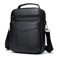 Geanta barbati, Eduard GT956, piele naturala, model negru