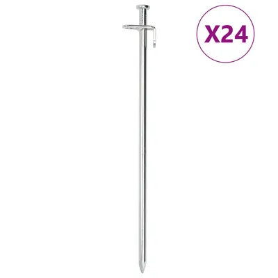 Gossi tarusi de cort, 24 buc., 30 cm, 8 mm, otel galvanizat