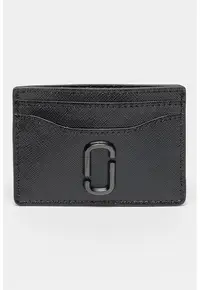 Portcart de piele cu logo metalic The Utility - Negru