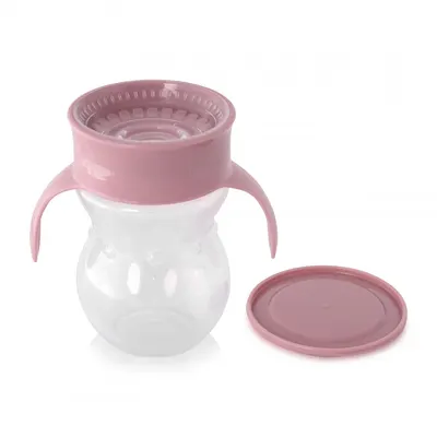 Cana de tranzitie anti-varsare sistem de baut din orice pozitie 360 grade 12 luni+ Pink