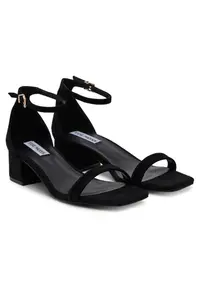 Sandale dama - piele naturala - toc clasic - negru -