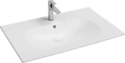 Lavoar incastrat 81x 50 cm cu preaplin, alb lucios, Isvea Infinity