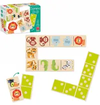 Joc de domino din lemn pentru cei mai mici Goula - Jungla, 28 piese