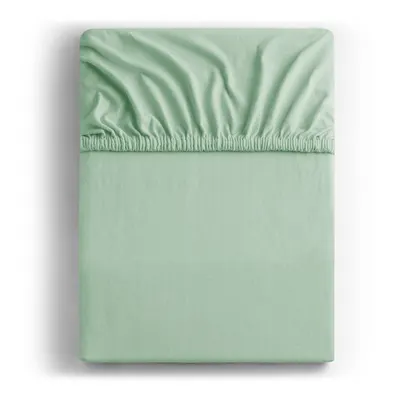 Cearceaf verde deschis din jerseu cu elastic 90x200 cm Amber – Restilo