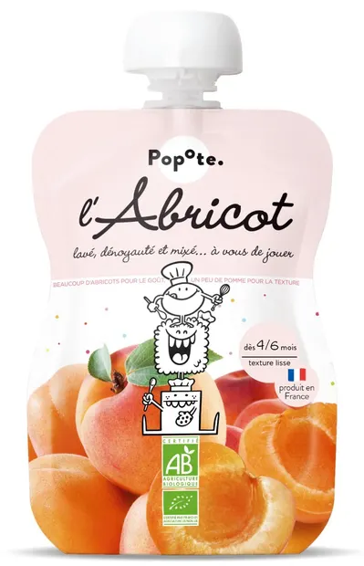 Piure cu caise 4-6 luni Bio, 120g, Popote
