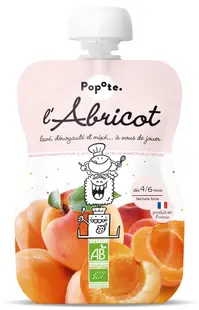 Piure cu caise 4-6 luni Bio, 120g, Popote