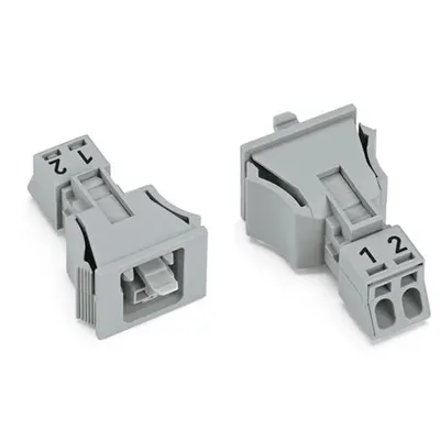 Snap-in socket; 2-pole; Cod. B; 1,50 mm²; gray