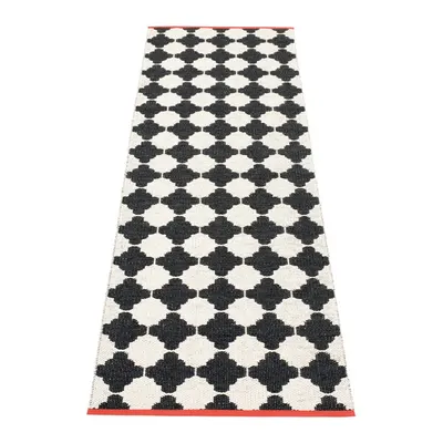 Covor tip traversă pentru interior și exterior alb-negru 70x225 cm Marre Black Coral – Pappelina