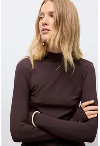 Bluza din amestec de modal - Maro