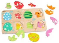 Puzzle din lemn cu dinozauri Classic World - 25 piese, 18+ luni