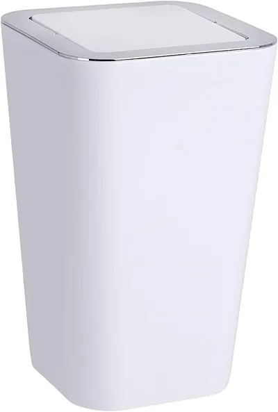 Coș de baie cu capac basculant Wenko - Candy, 6 L, alb