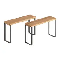 Rafturi suplimentare negre-mate/în culoare naturală 2 buc. din lemn 27x8 cm York – Metaltex