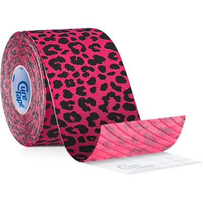 CureTape® Art bandă kinesiologică culoare Leopard Pink&Black 5 m