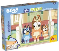 Puzzle cu două fețe Lisciani de colorat din 24 piese - Familia lui Bluey