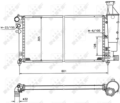 Radiator motor potrivit CITROEN SAXO; PEUGEOT 106 I, PARTNER, PARTNER MINIVAN 1.1-1.6D