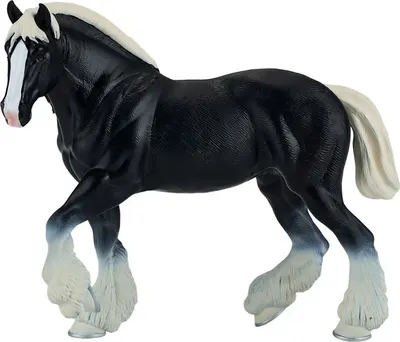 Figurină Mojo Animal Planet - Cal, Clydesdale negru