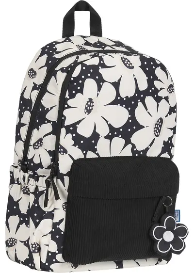 Ghiozdan școlar Oxford Bloom - neagra ,Cu 1 compartiment
