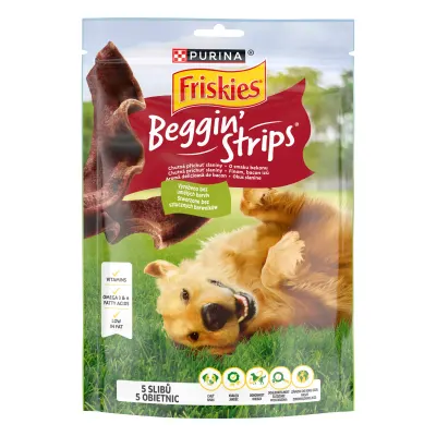 Recompense pentru caini Fiskies Beggin' Strips, Vita, 120 g 120g