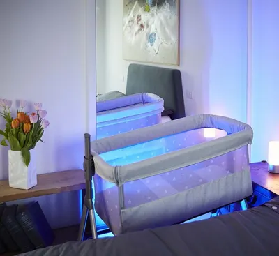 Patut Cullami Gri co-sleeper 2 in 1 cu laterala culisanta, reglabil in 8 pozitii pe inaltime, 2 roti cu frana, standard European EN1130, EN16890
