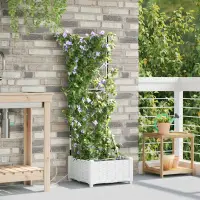 vidaXL Vază pentru Grădină Alb 40 x 40 x 126 cm PP