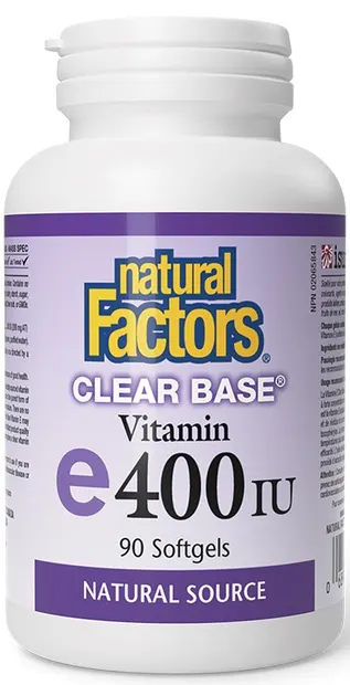 Clear Base Vitamin E, 400 IU, 90 capsule, Natural Factors