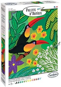 Kit de colorat după numere Sentosphere Palette d'artiste - Toucan