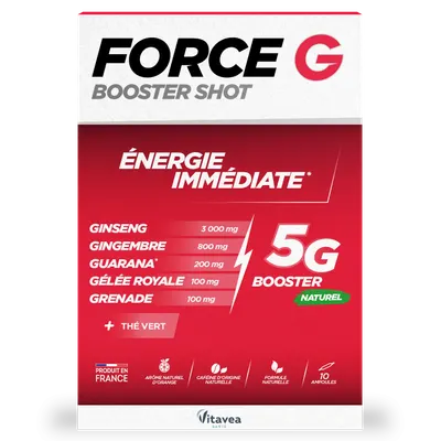 Shot energizant Force G Booster, 10 fiole buvabile, Vitavea