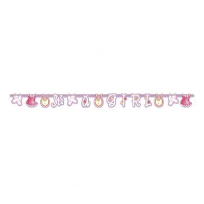Banner baby shower fetita