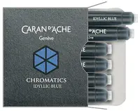 Rezerve stilou Caran d'Ache Chromatics – Albastru, 6 bucati